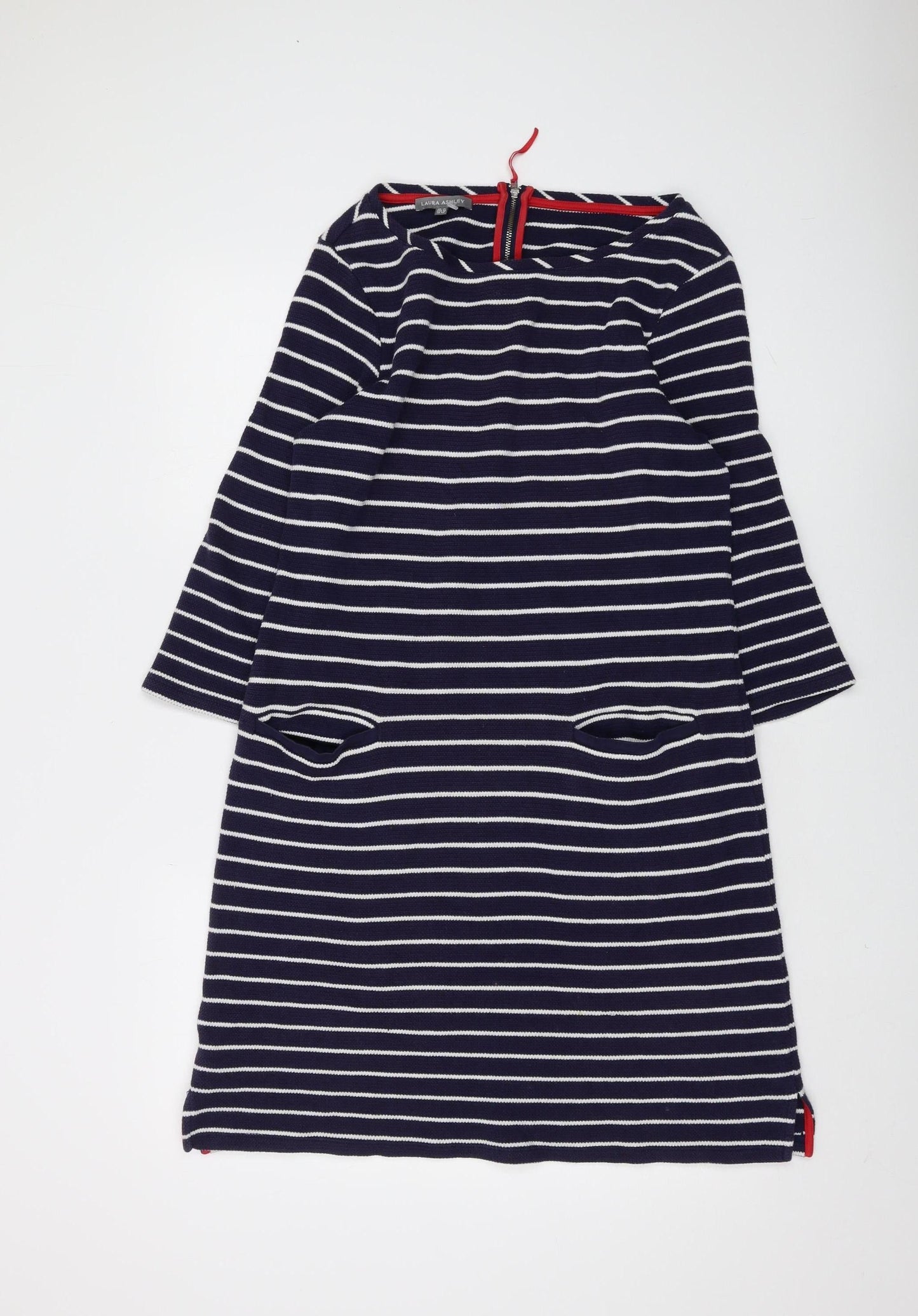Laura Ashley Women’s Blue Striped Shift Dress, Size 14