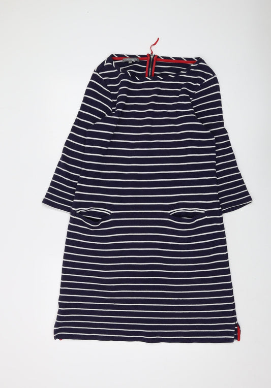 Laura Ashley Women’s Blue Striped Shift Dress, Size 14