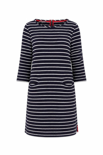 Laura Ashley Women’s Blue Striped Shift Dress, Size 14