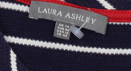 Laura Ashley Women’s Blue Striped Shift Dress, Size 14