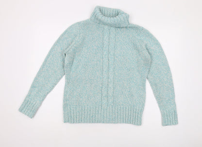 EWM Women's Blue Cable-Knit Pullover Jumper M