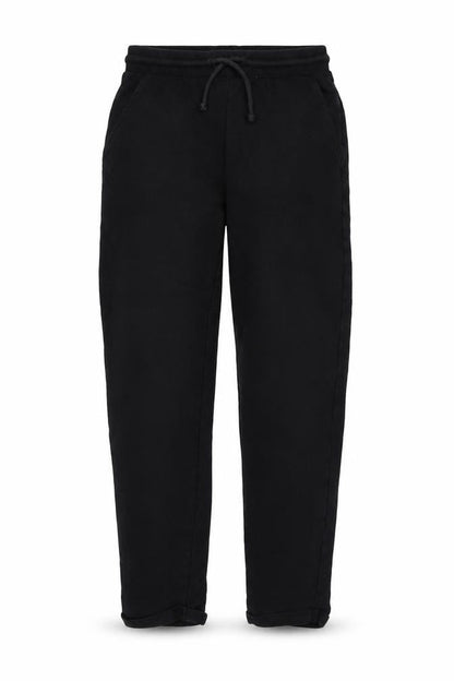 Front view of T.FIELDS unisex kids black jogger trousers, size 11
