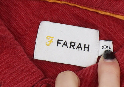 Farah Men's Red 2XL Cotton Polo Shirt