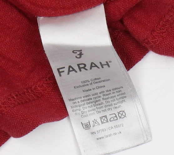 Farah Men's Red 2XL Cotton Polo Shirt