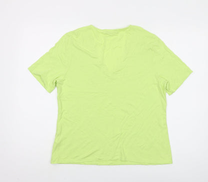 Colebrooke Green V-Neck T-Shirt for Women, Medium