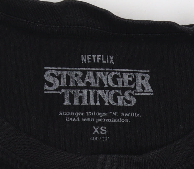 Stranger Things Black XS Unisex T-Shirt
