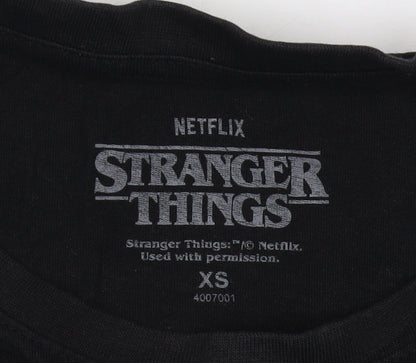 Stranger Things Black XS Unisex T-Shirt