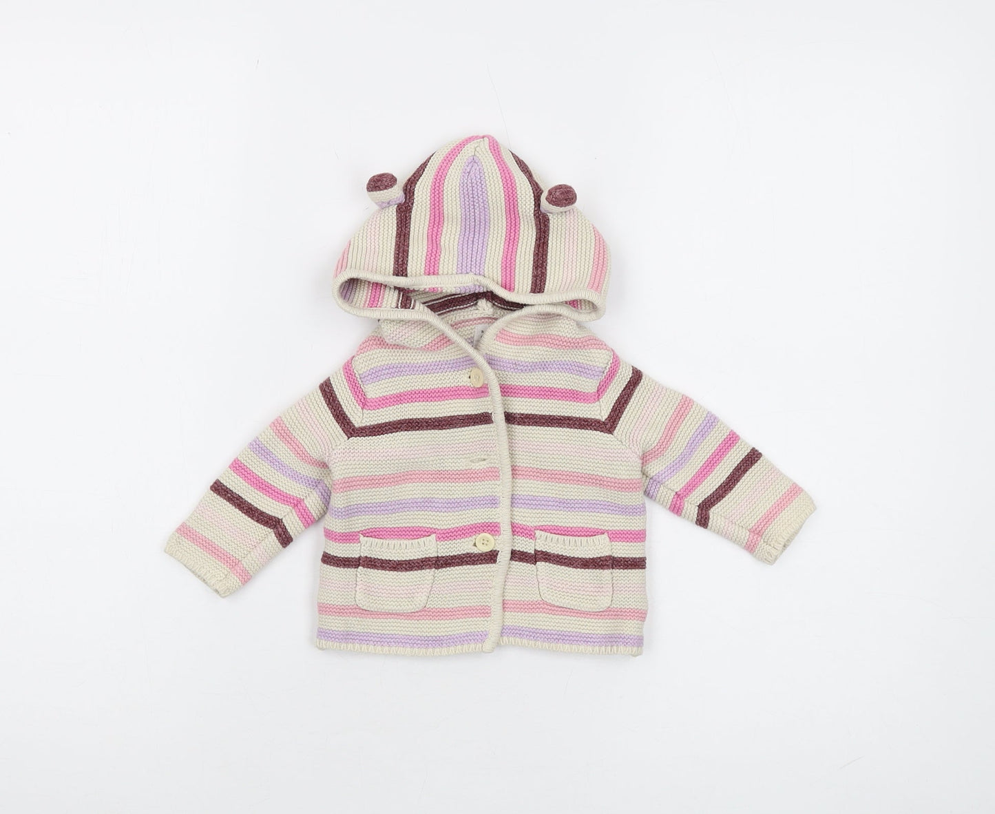 Baby GAP Unisex Multicoloured Striped Cardigan 3-6 Months