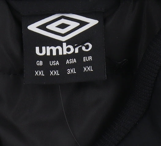 Mens UK Size 2XL Umbro Black Windbreaker Coat