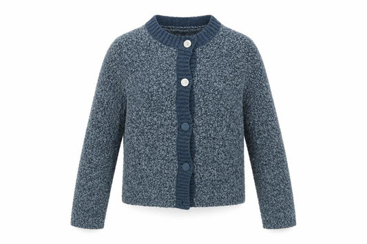 Front view of Honor Millburn Women's Blue Cardigan S