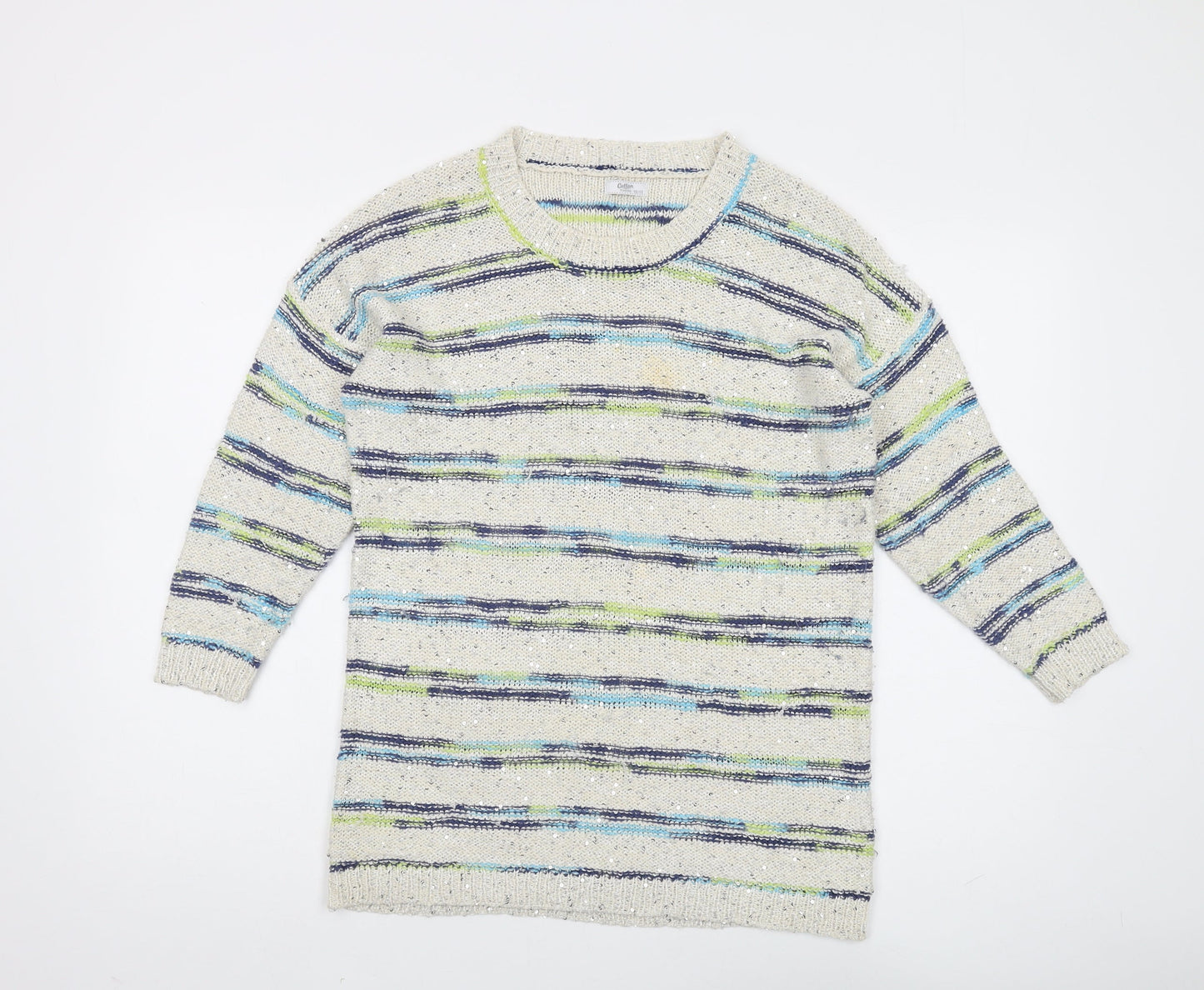 Cotton Traders Women's Multicoloured Striped Pullover Jumper