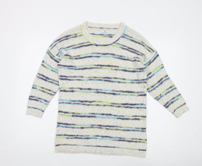 Cotton Traders Women's Multicoloured Striped Pullover Jumper