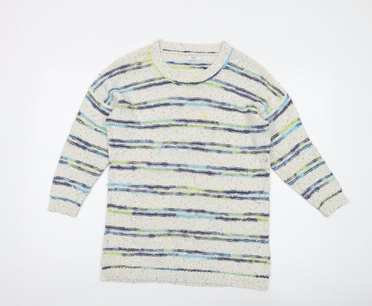 Cotton Traders Women's Multicoloured Striped Pullover Jumper