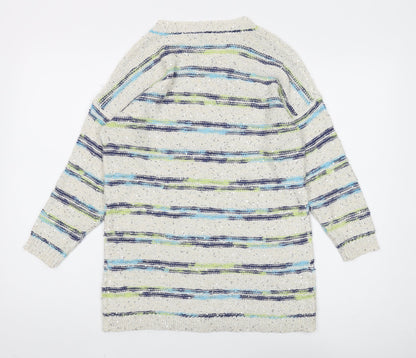 Cotton Traders Women's Multicoloured Striped Pullover Jumper