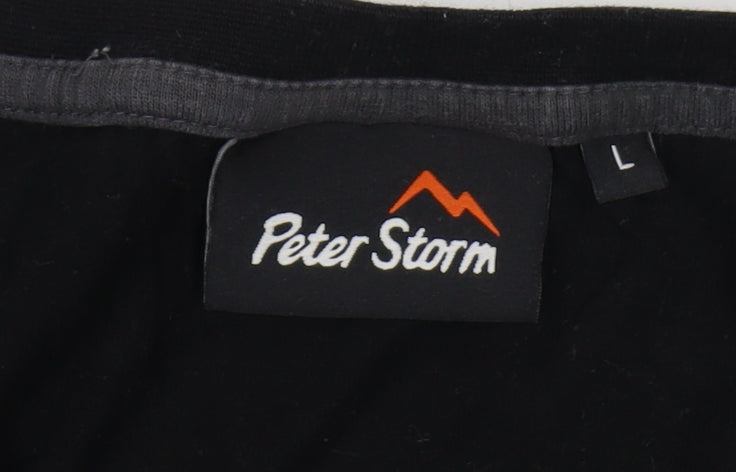 Peter Storm Men's Black Large Cotton T-Shirt