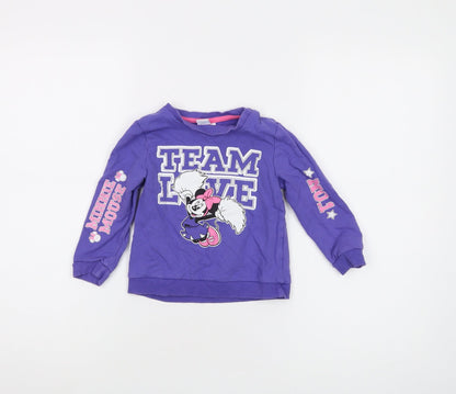 Disney Girls Minnie Mouse Purple Long Sleeve T-Shirt 36 Months