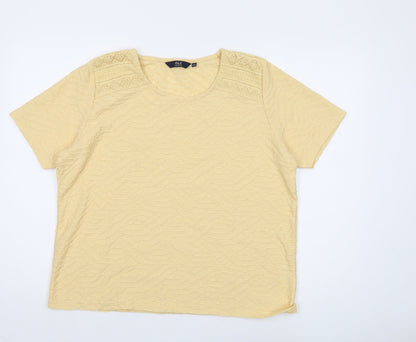 Womens UK Size L Isle Collection Beige Basic T-Shirt