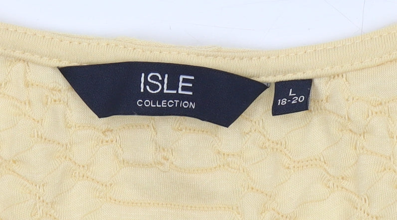 Womens UK Size L Isle Collection Beige Basic T-Shirt