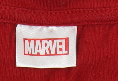 Marvel Men’s Red Graphic Print Cotton T-Shirt S