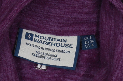 Womens UK Size 8 Mountain Warehouse Purple 1/2 Zip Sweatshirt