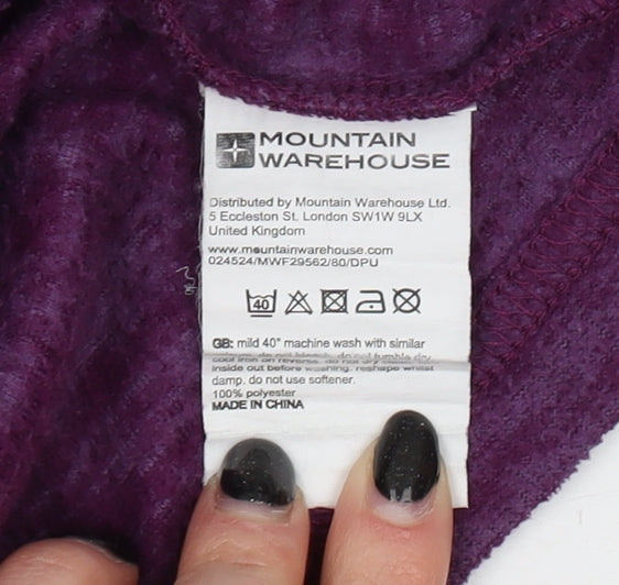 Womens UK Size 8 Mountain Warehouse Purple 1/2 Zip Sweatshirt