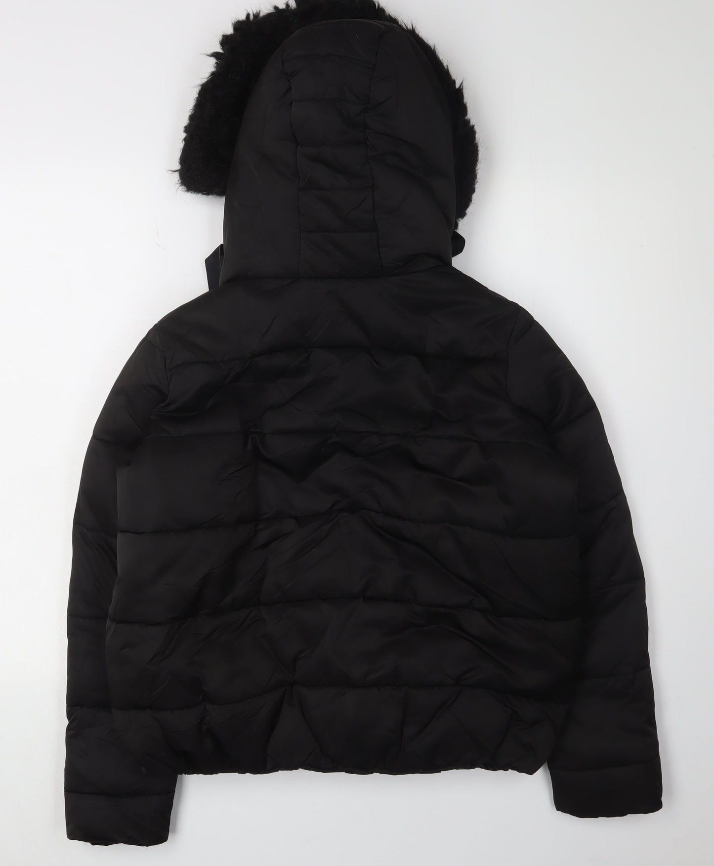 Womens UK Size 10 River Island Black Puffer Jacket
