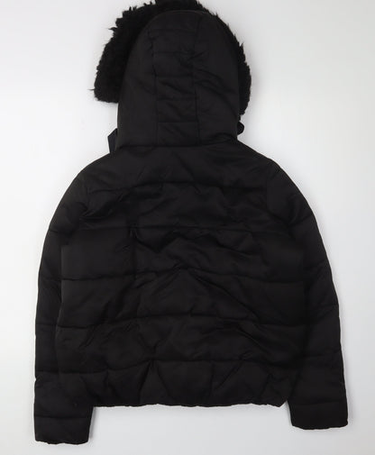 Womens UK Size 10 River Island Black Puffer Jacket