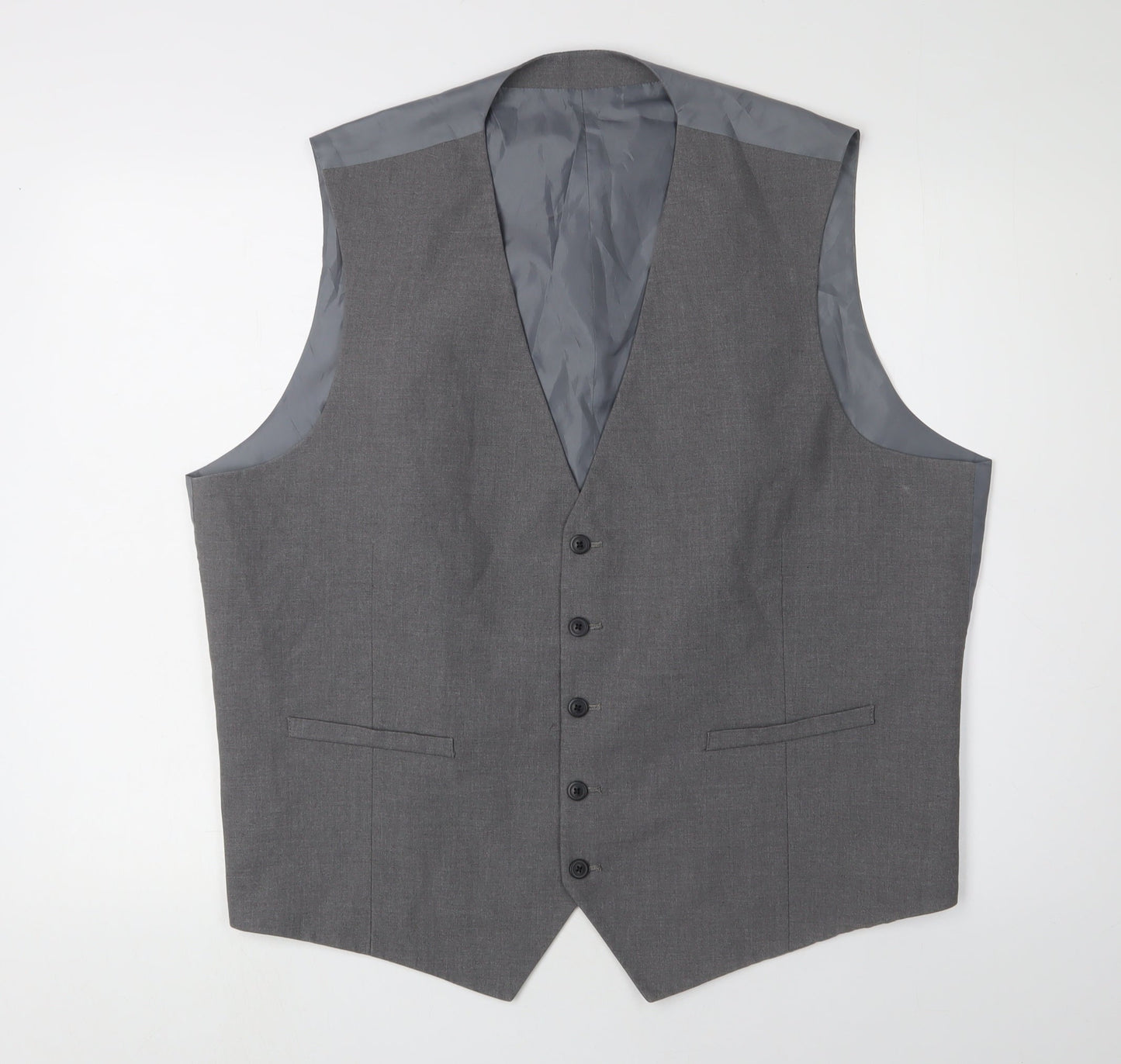Mens UK Size 2XL Burton Regular Grey Suit Waistcoat