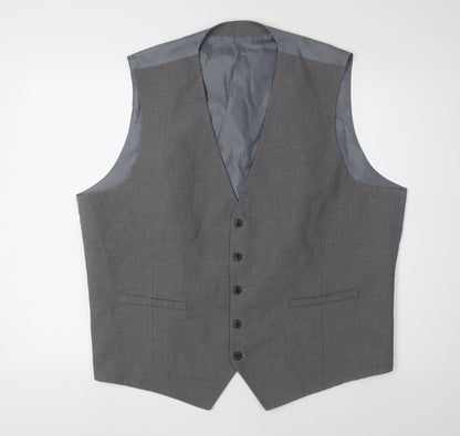 Mens UK Size 2XL Burton Regular Grey Suit Waistcoat