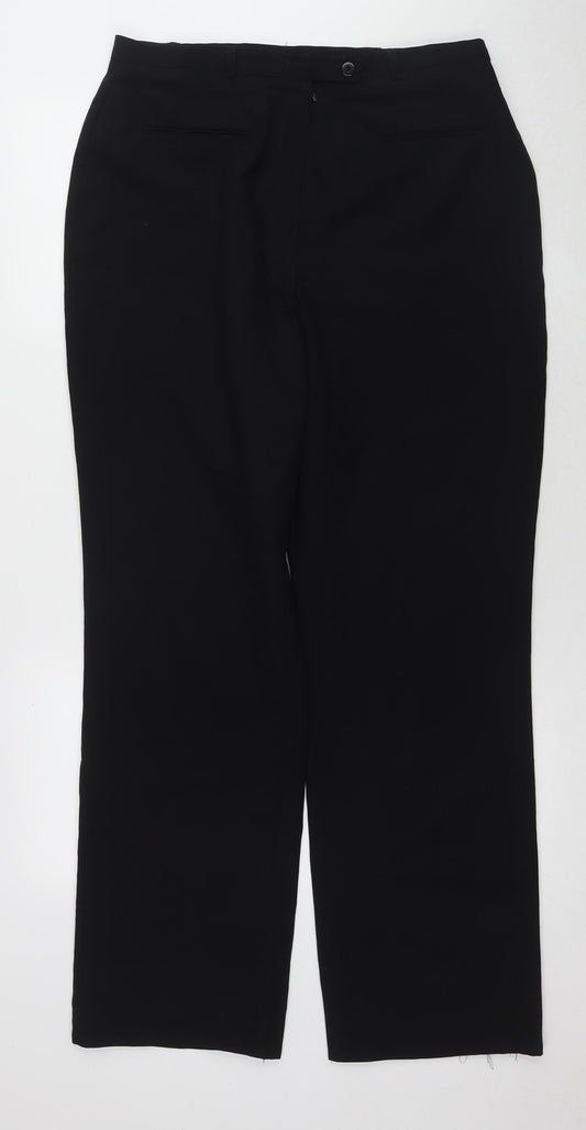Womens UK Size 16 Agenda Regular Fit Dress Pants Black Trousers
