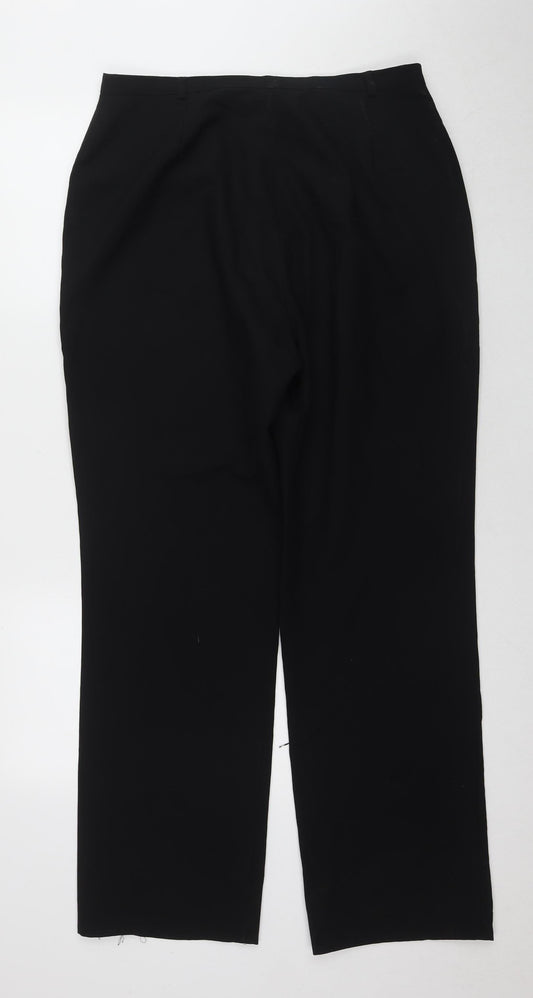 Womens UK Size 16 Agenda Regular Fit Dress Pants Black Trousers