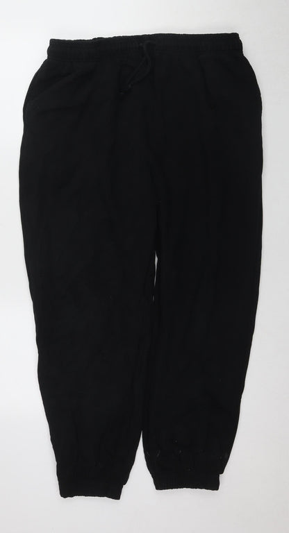 Topshop Women's Black Joggers L Elastic Waist