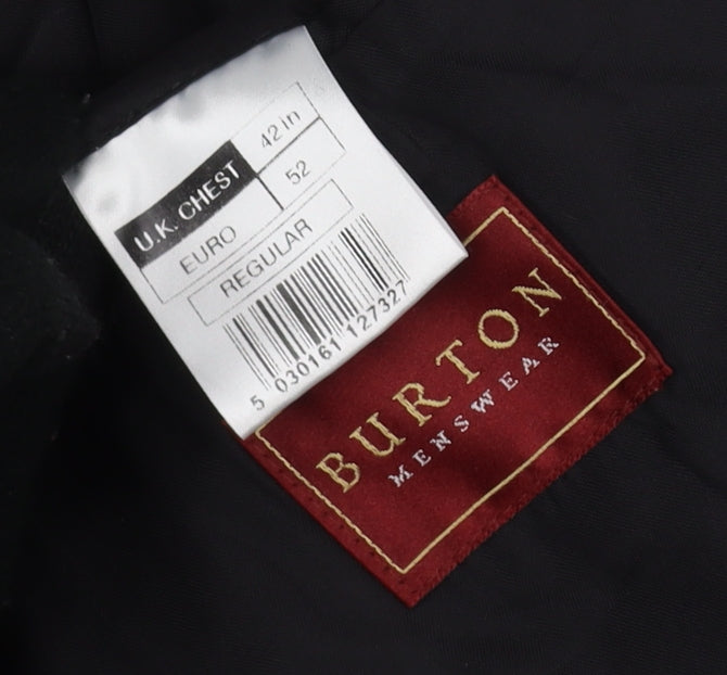 Mens UK Size 42 Burton Regular Black Suit Tuxedo
