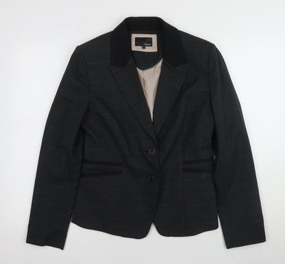 Next Women's Black Checked Blazer, Size 14, Regular Fit