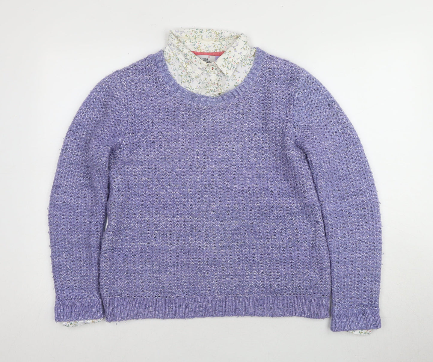 Marks and Spencer Women's Purple Pullover Jumper - Size 12