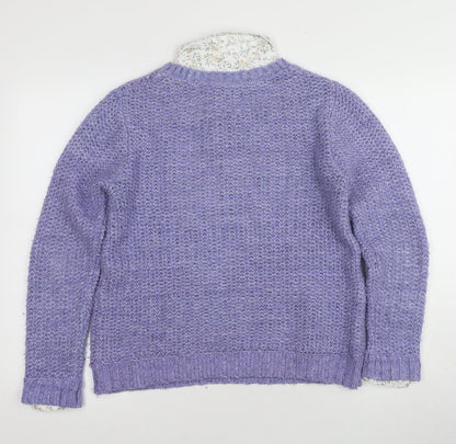 Marks and Spencer Women's Purple Pullover Jumper - Size 12