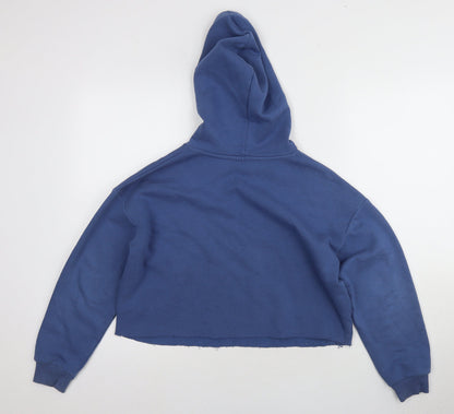 New Look Girls Blue Logo Pullover Hoodie Age 12-13