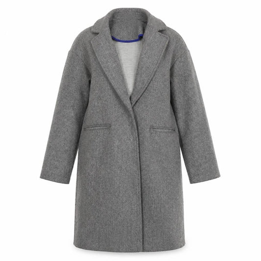 Womens UK Size 4 Topshop Grey Overcoat