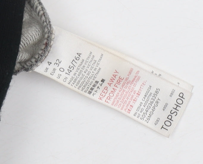 Womens UK Size 4 Topshop Grey Overcoat