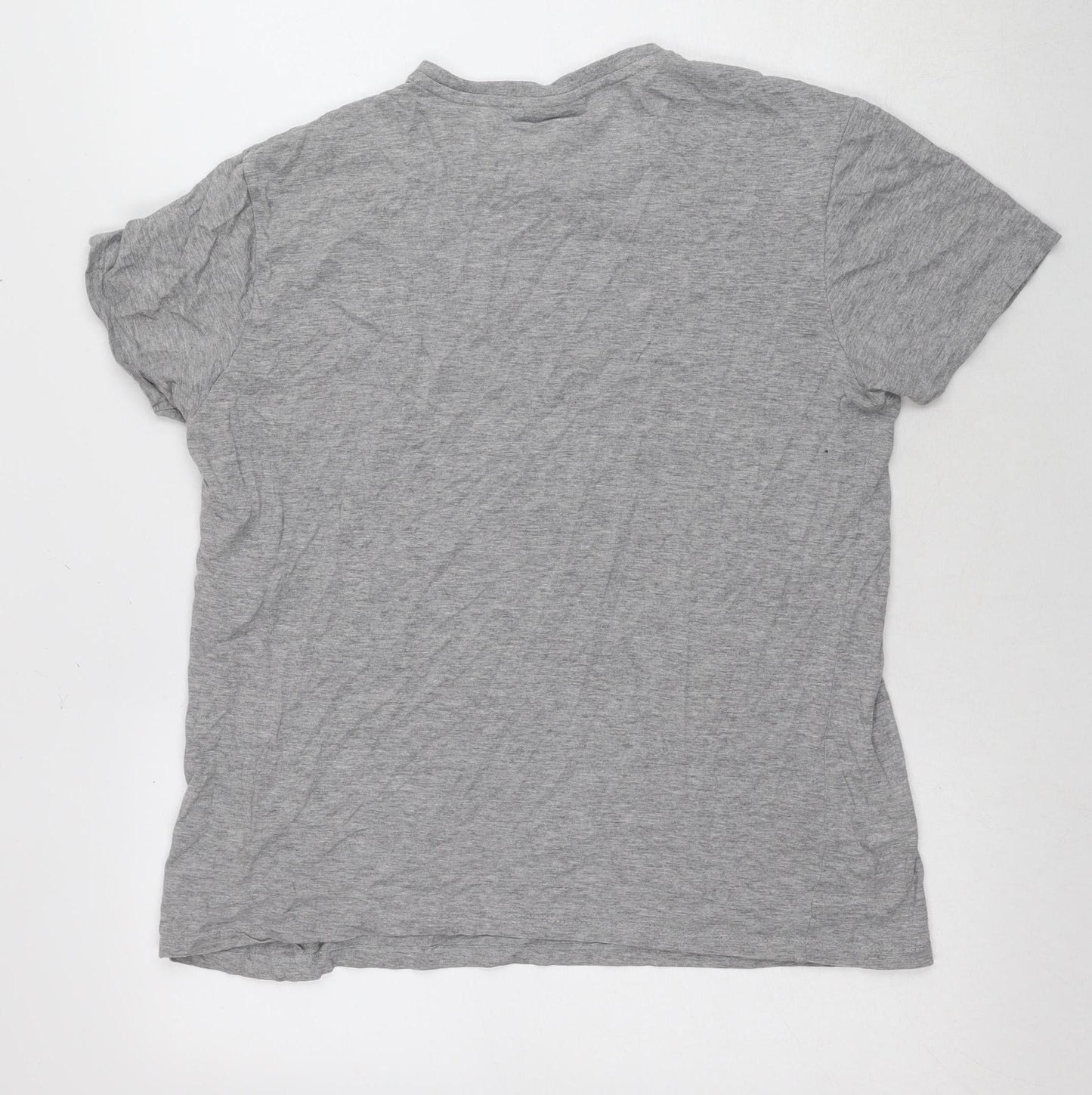 Lacoste Men's Grey Cotton T-Shirt, Regular Fit, Size M