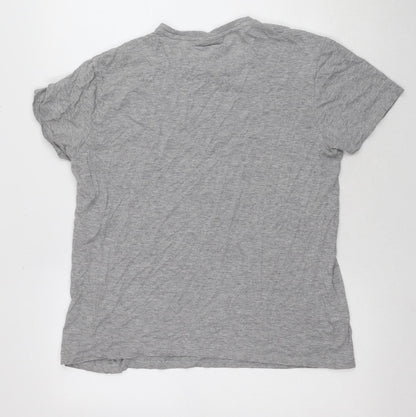 Lacoste Men's Grey Cotton T-Shirt, Regular Fit, Size M