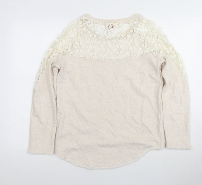 Palmer Heritage Women's Beige Lace Accent Blouse Size 8