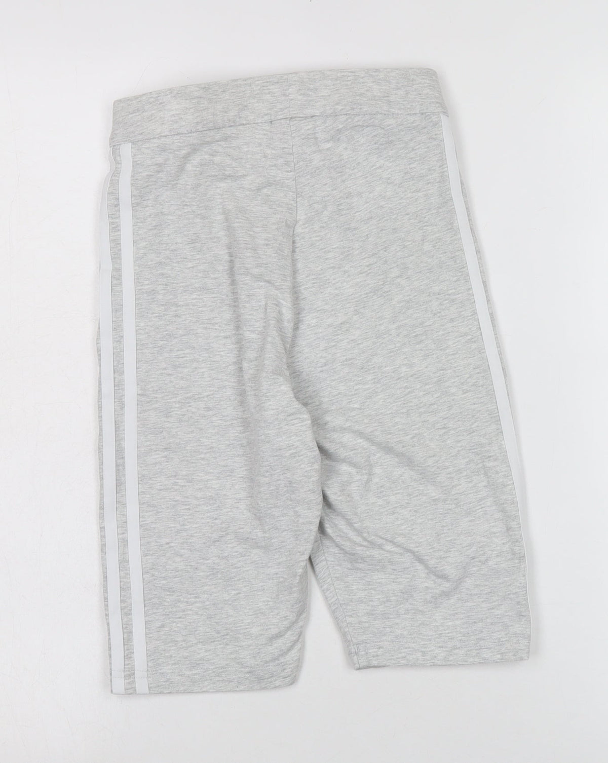 Back view of Adidas boys’ grey athletic shorts, size 34