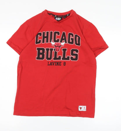Unisex Adults UK Size S NBA Red Basic T-Shirt