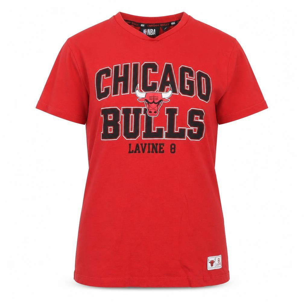 Front view of NBA unisex red t-shirt -, size S, sports style