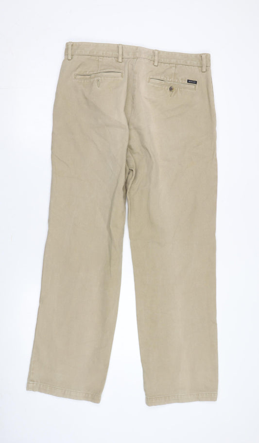 GANT Men's Beige Straight Jeans, Size L, Regular Fit