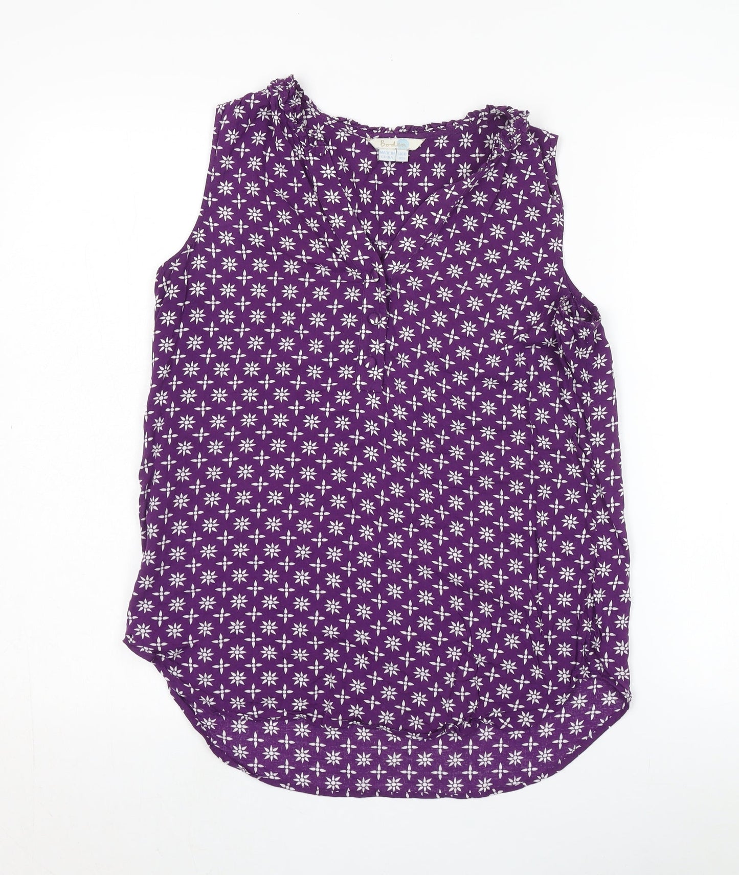Boden Women's Purple Floral Sleeveless Blouse Size 10