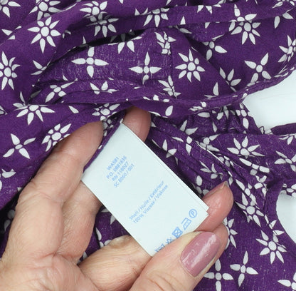 Boden Women's Purple Floral Sleeveless Blouse Size 10