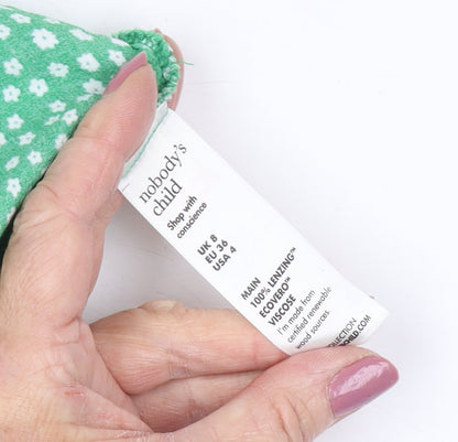 Nobody's Child Women's Green Floral Skirt Size 8