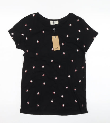 Womens UK Size XS Hush Black Basic T-Shirt